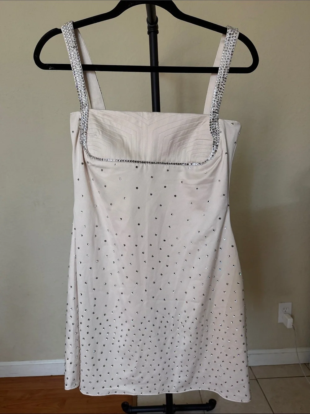 vintage cream mini dress Vintage mini dress in cream 6098